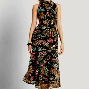 Sam Edelman Women's Black Tie Neck Long Semi-Formal Sheath Dress 2 NWT